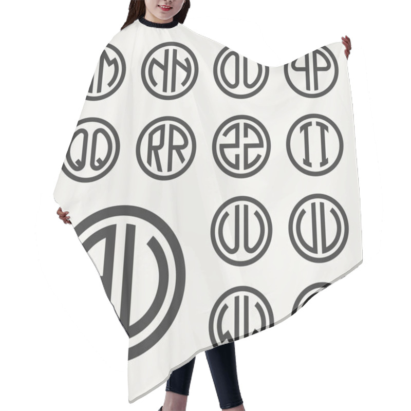 Personality  Capital Letters Inscribed In Circle Hair Cutting Cape