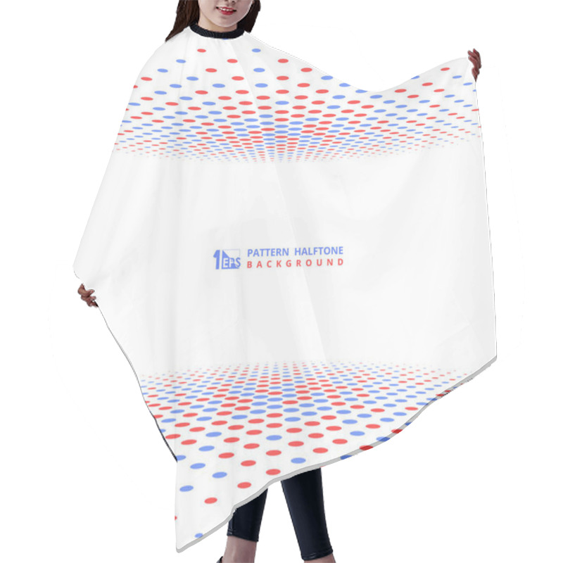 Personality  Abstract Contrast Red Blue Halftone Cover Design Decoration.  Hair Cutting Cape