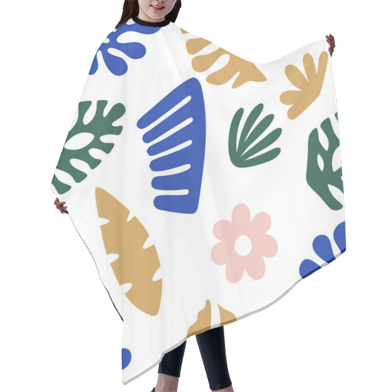 Personality  Tremdy Pattern  Background With Abstract Floral And Leaf Patterns Hair Cutting Cape