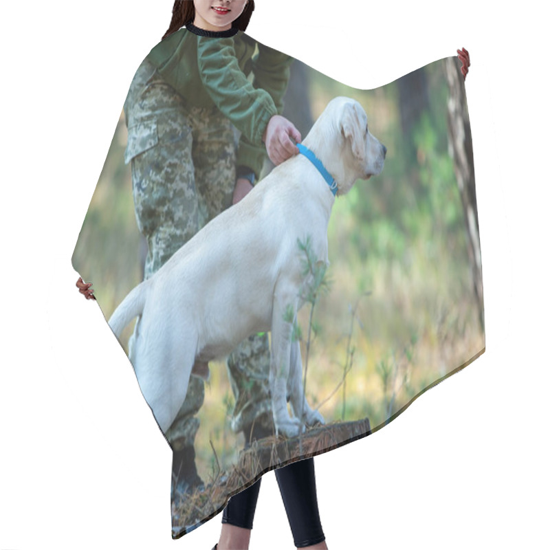 Personality  Labrador Puppy Walking In The Woods Hair Cutting Cape