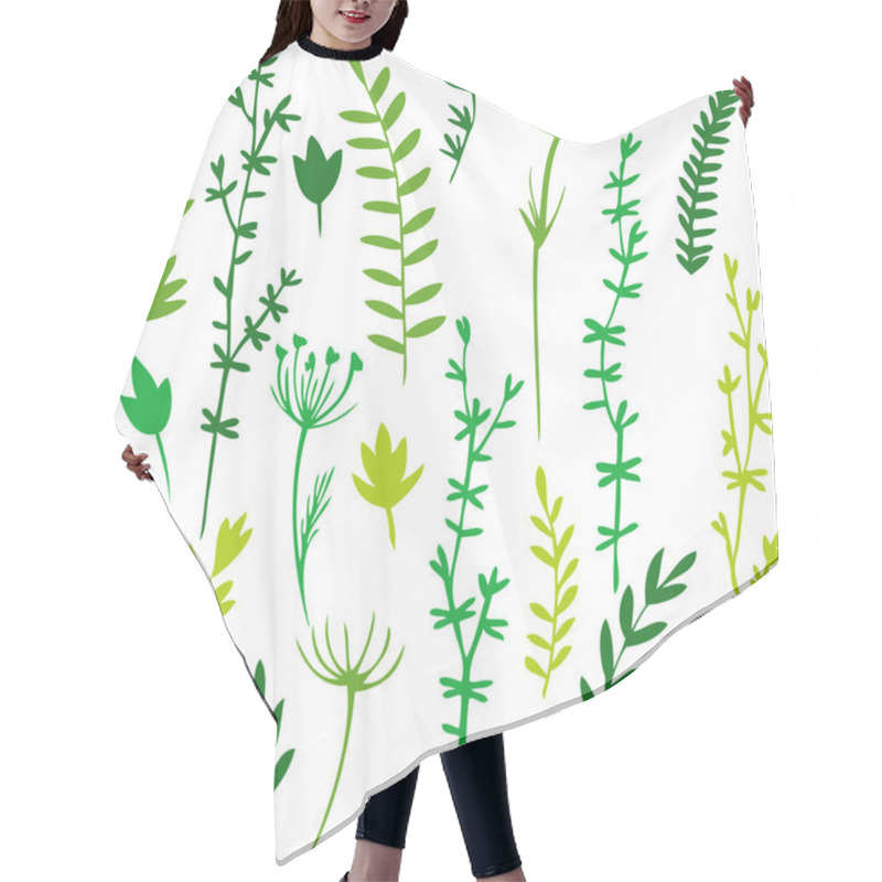 Personality  Silhouettes Of Leaves And Grass Hair Cutting Cape