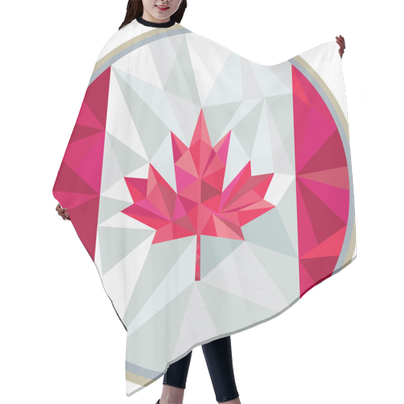 Personality  Canada Flag Icon Circle Low Polygon Hair Cutting Cape