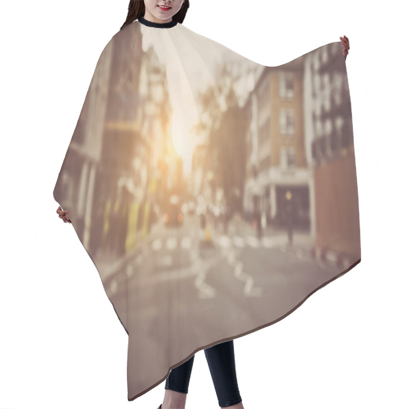 Personality  Blurred Traffic And Buildings  Hair Cutting Cape