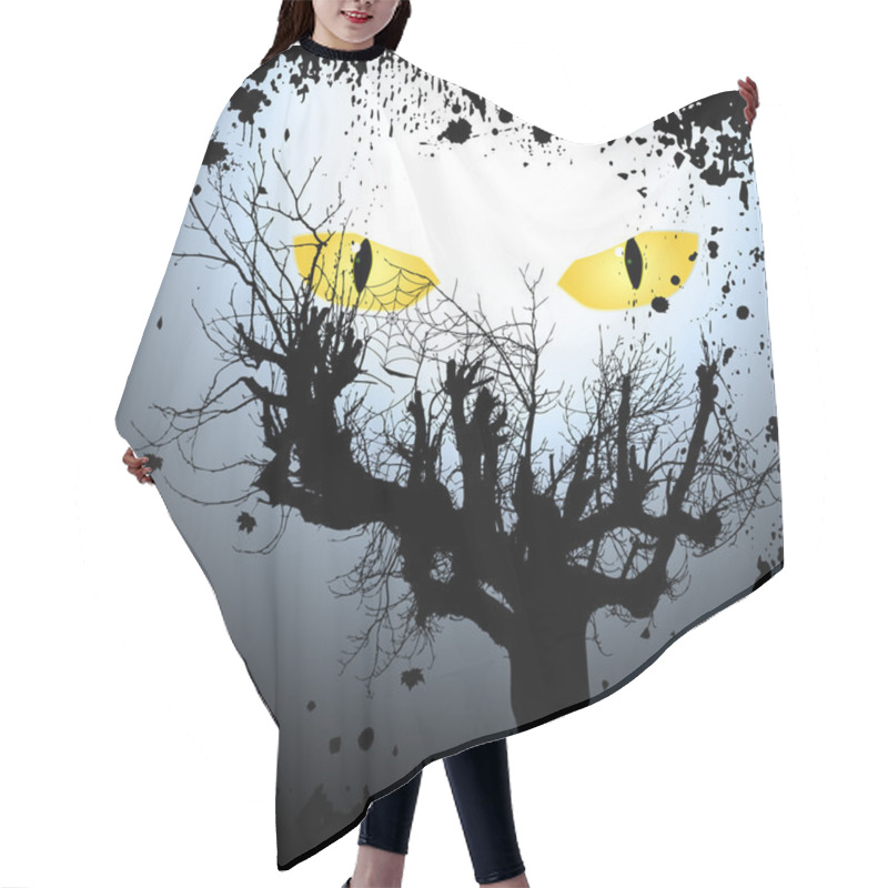 Personality  Halloween Background With The Scary Eyes Hair Cutting Cape