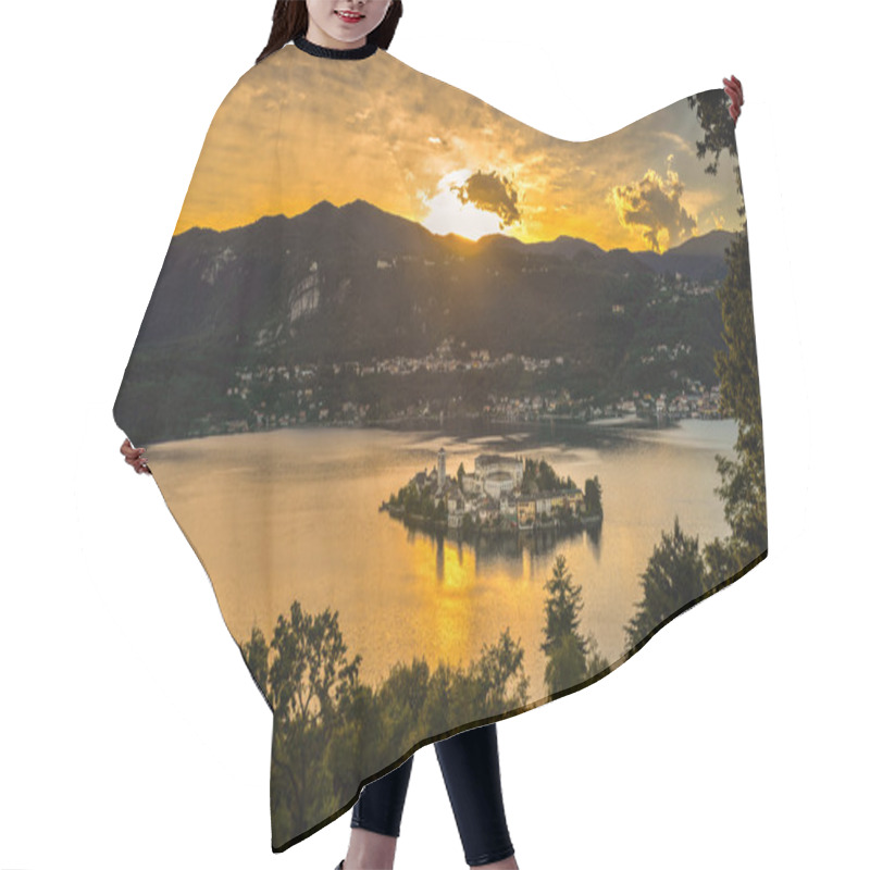 Personality  San Giulio Island Sunset Hdr Version Hair Cutting Cape