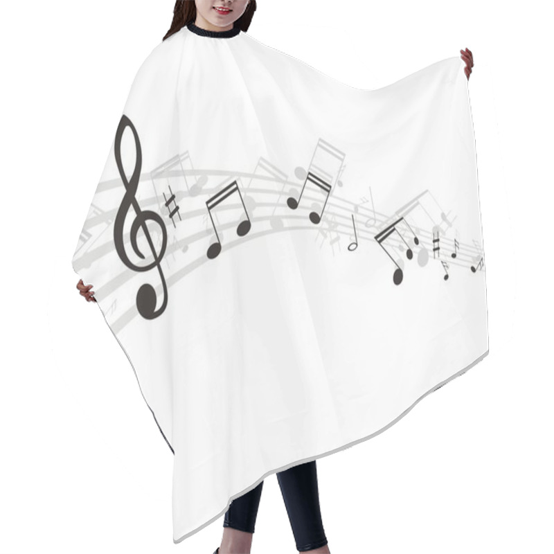 Personality  Musical Notes Background Hair Cutting Cape