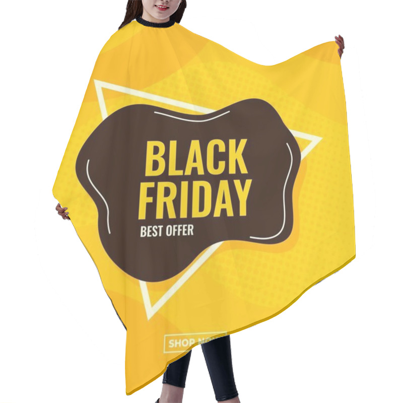 Personality  Black Friday Yellow And Black Abstract Sale Banner Hair Cutting Cape