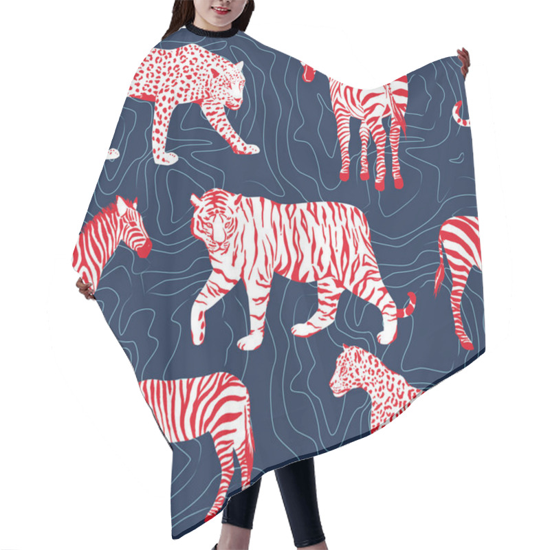 Personality  Wild Animals Contour Pattern Hair Cutting Cape