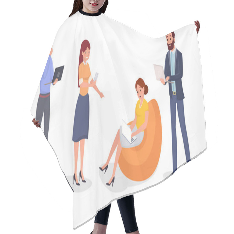 Personality  Break At Work, Business Lounge Illustration Hair Cutting Cape