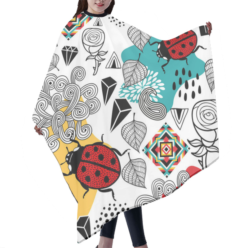 Personality  Seamless Pattern With Ladybugs  Hair Cutting Cape