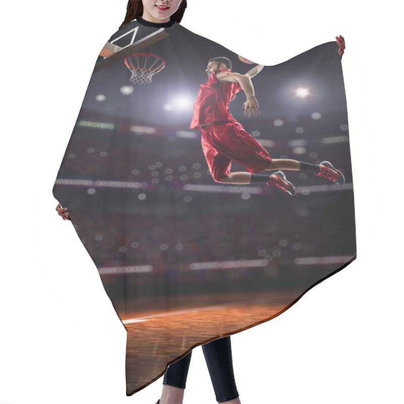 Personality  Red Basketball Player In Action Hair Cutting Cape