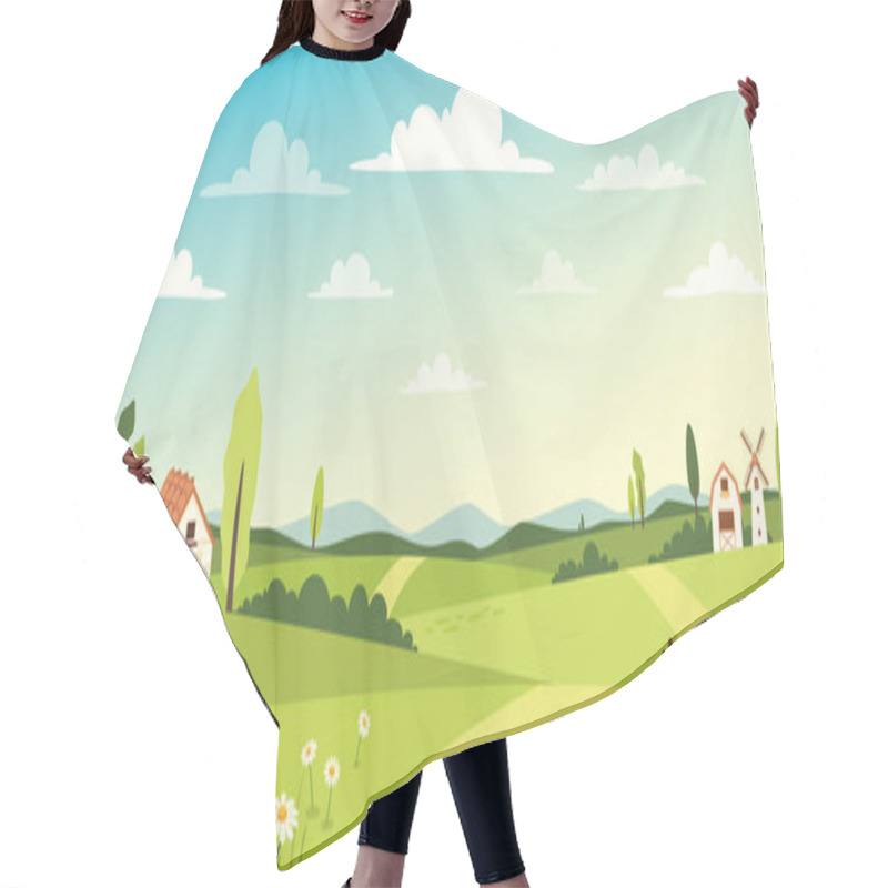 Personality  Blank Green Nature Landscape Scene Hair Cutting Cape