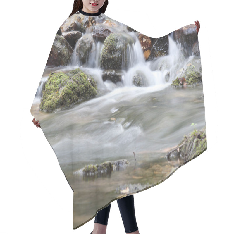 Personality  Creek With Rocks Spring Scene Hair Cutting Cape