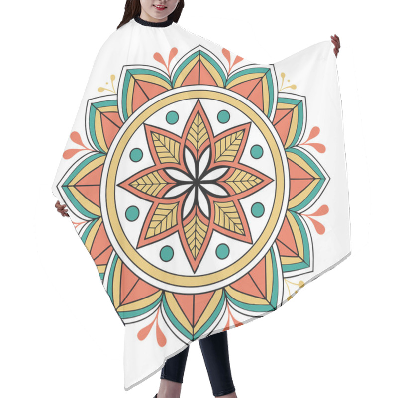 Personality  The Therapeutic Power Of Mandala Drawing, Ornamental Round Ornament Hair Cutting Cape