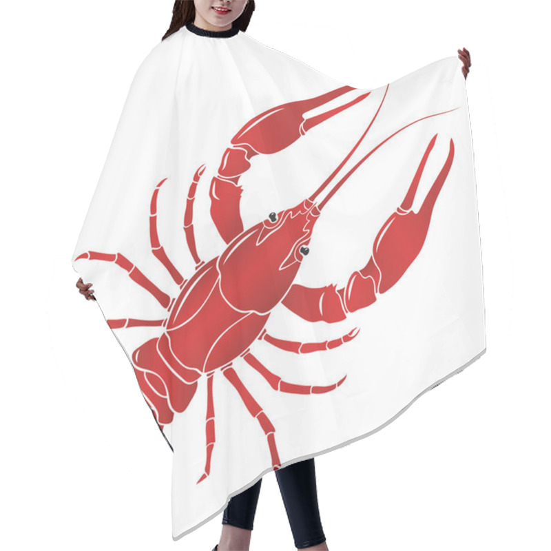 Personality  Vector Boiled Red Crayfish, Crawfish Hair Cutting Cape