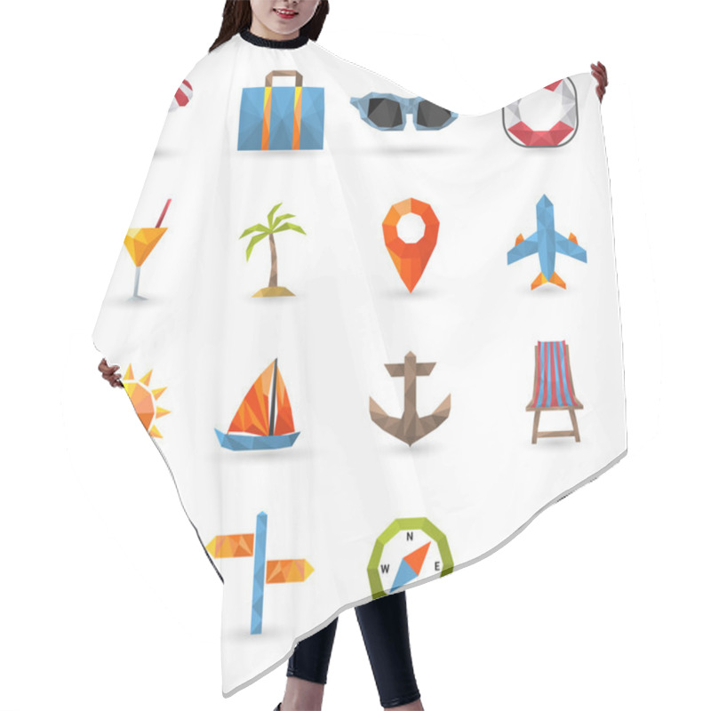 Personality  Travel Polygonal Icons Hair Cutting Cape