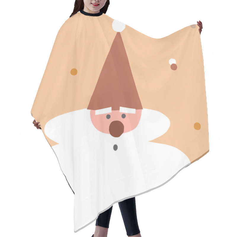 Personality  Santa Claus Head Vector Illustration. Hair Cutting Cape