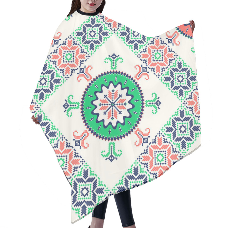 Personality  Romanian Vector Pattern Inspired From Traditional Embroidery Hair Cutting Cape