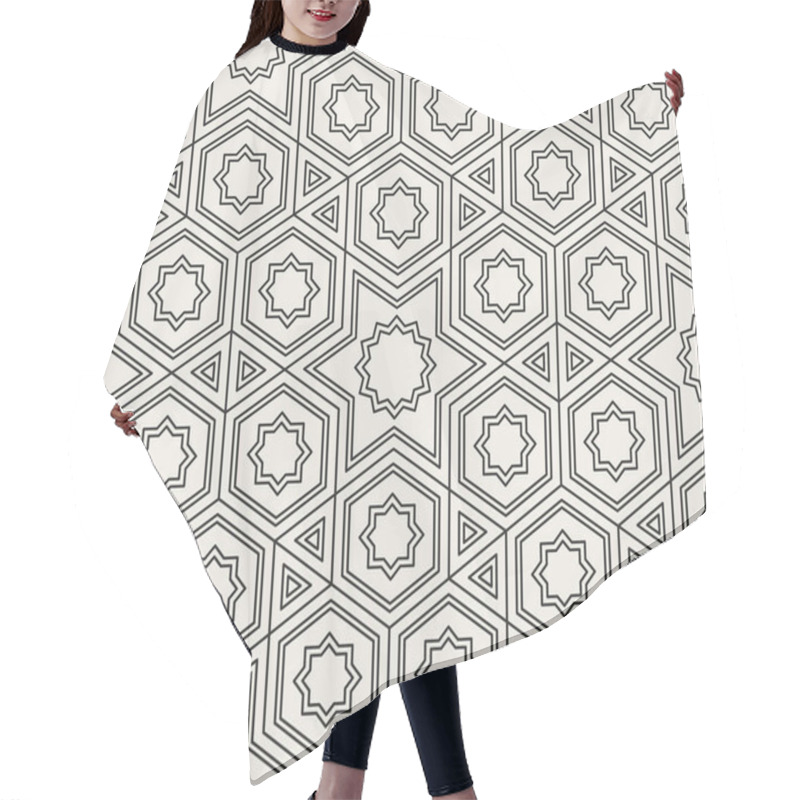 Personality  Decorative Oriental Geometrical Seamless Pattern.  Hair Cutting Cape