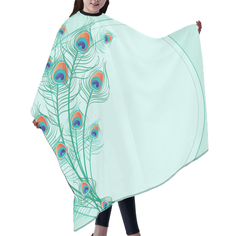 Personality  Peacock Feathers Hair Cutting Cape