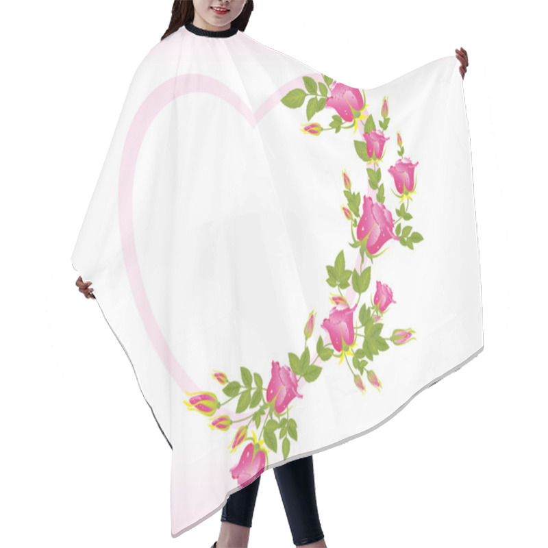 Personality  Abstract Pink Rose Pattern Frames Hair Cutting Cape