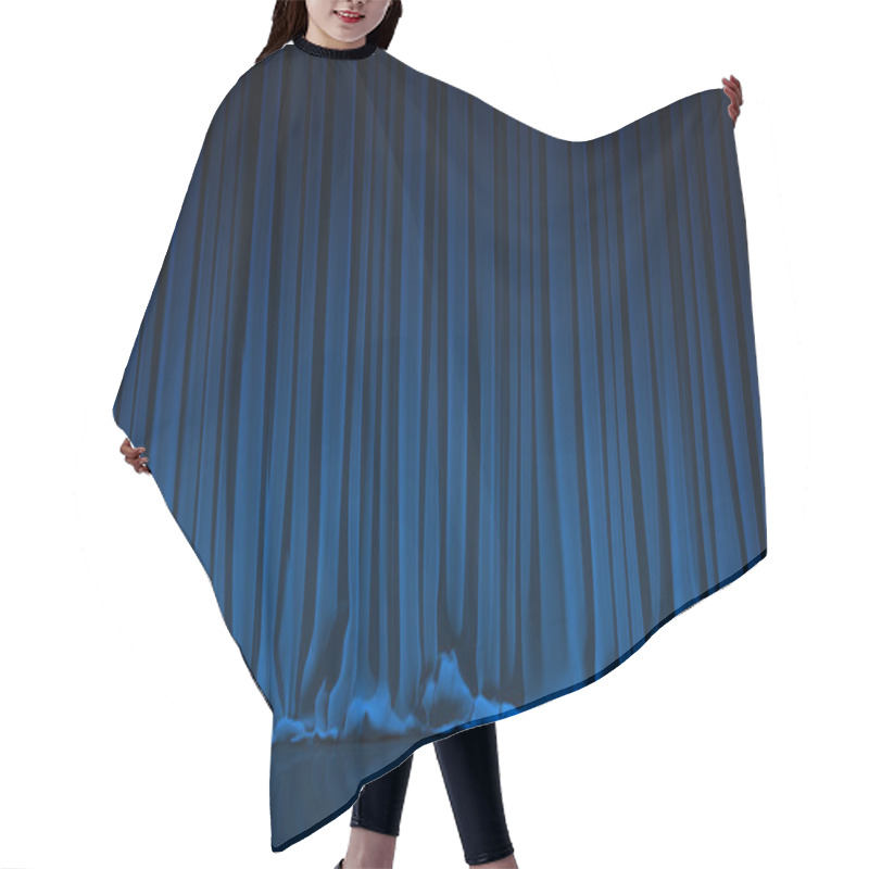 Personality  Blue Curtain In Theater. Hair Cutting Cape