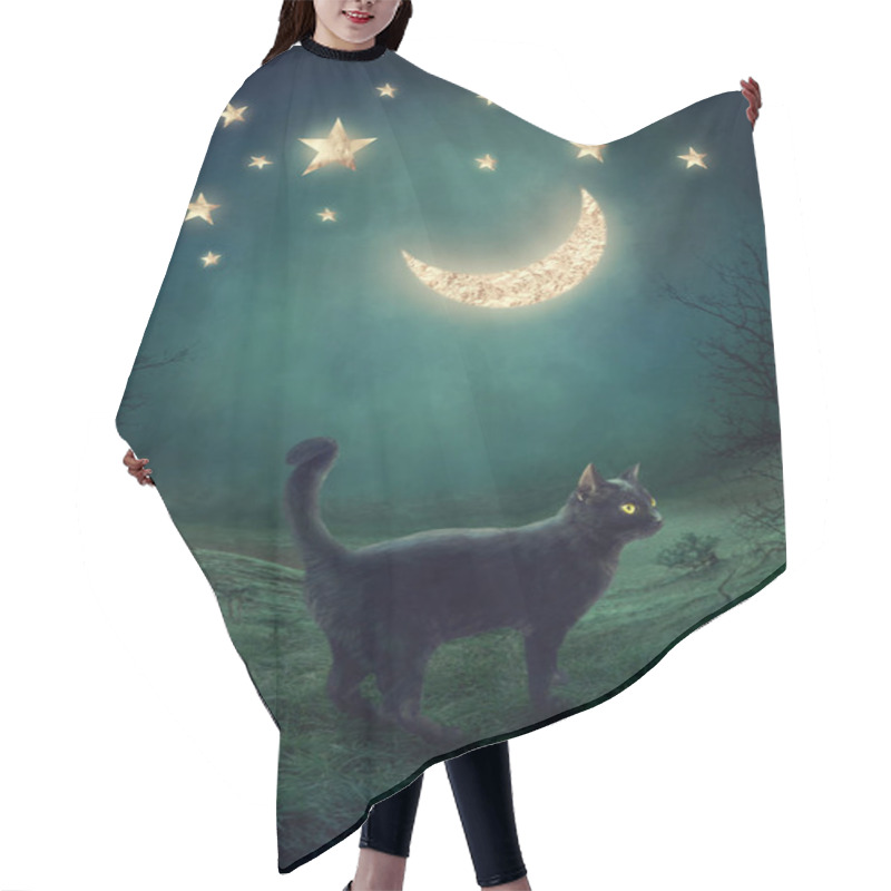 Personality  Black Cat Hair Cutting Cape