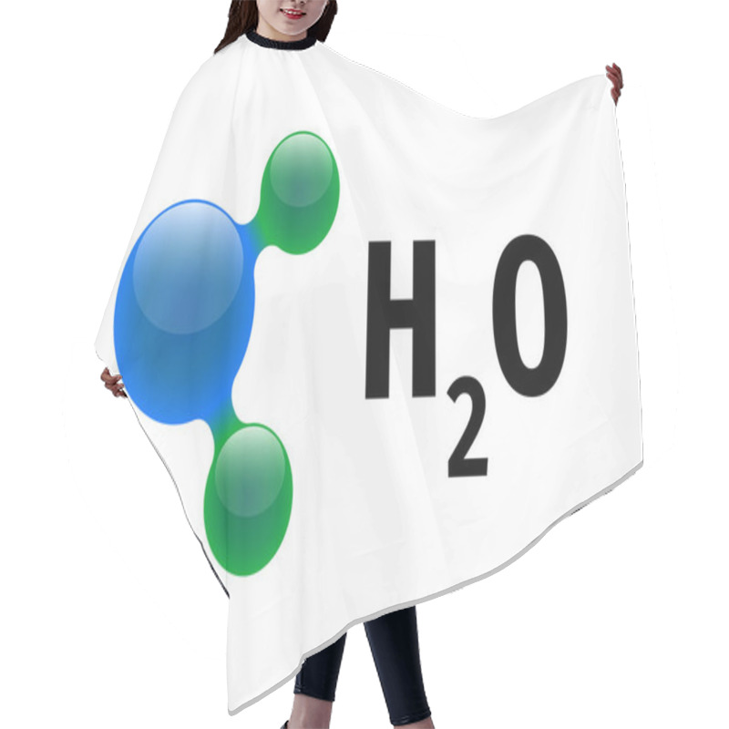 Personality  Chemistry Model Of Molecule Water H2O Scientific Elements. Integrated Particles Hydrogen And Oxygen Natural Inorganic Compound. 3d Molecular Structure Vector Illustration Isolated Hair Cutting Cape