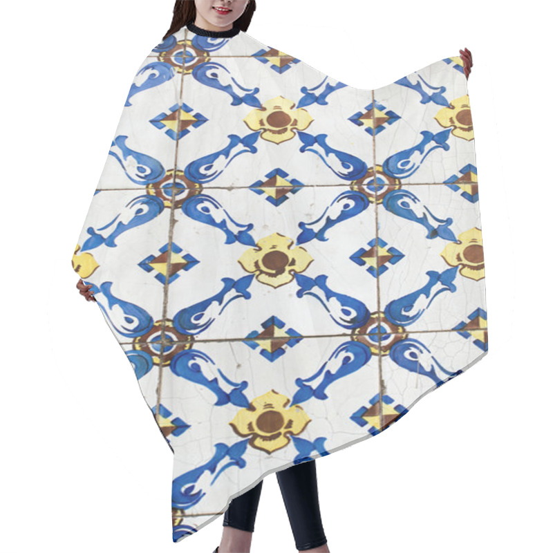 Personality  Traditional Portuguese Glazed Tiles Hair Cutting Cape