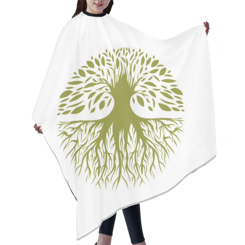 Personality  Abstract Round Tree Logo Hair Cutting Cape