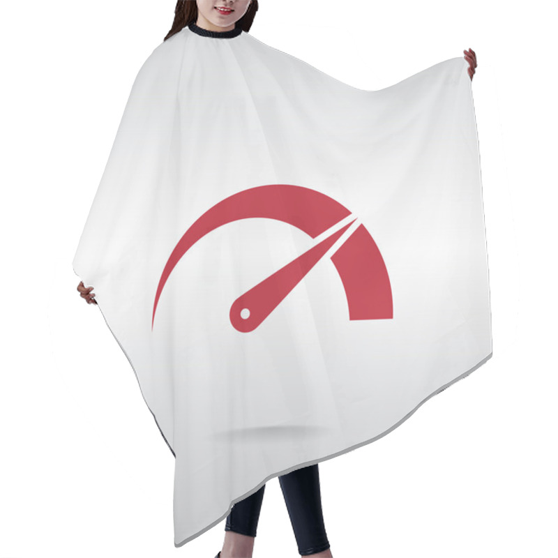 Personality  Arrow Of Speedometer Icon. Hair Cutting Cape