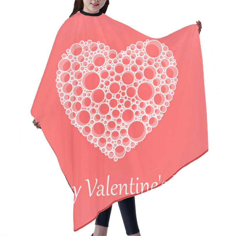 Personality  Vector Card For Valentine's Day With Heart. Hair Cutting Cape