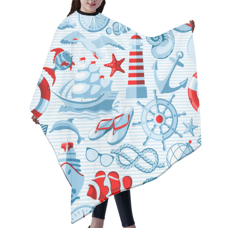 Personality  Nautical Seamless Background Hair Cutting Cape