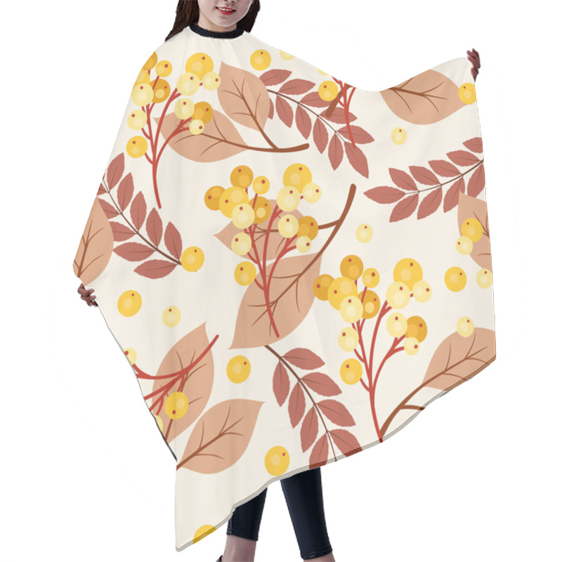 Personality  Autumn/fall Leaves And Berries Seamless Pattern Hair Cutting Cape