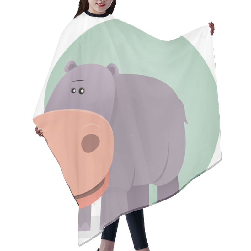 Personality  Cute Cartoon Hippo Hair Cutting Cape