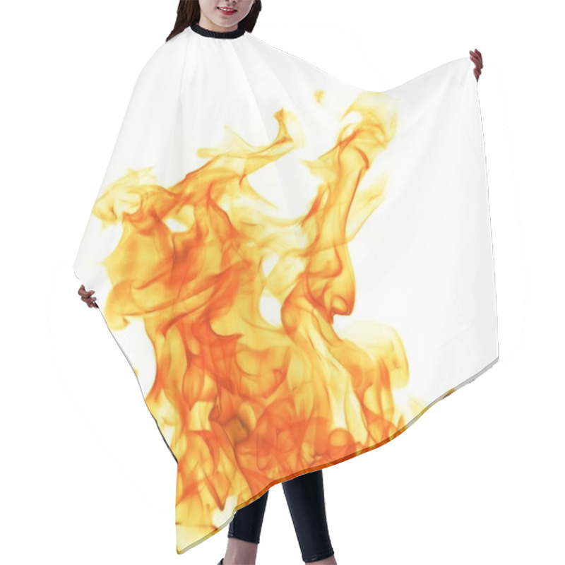 Personality  Fire Flame Isolated On White Backgound Hair Cutting Cape