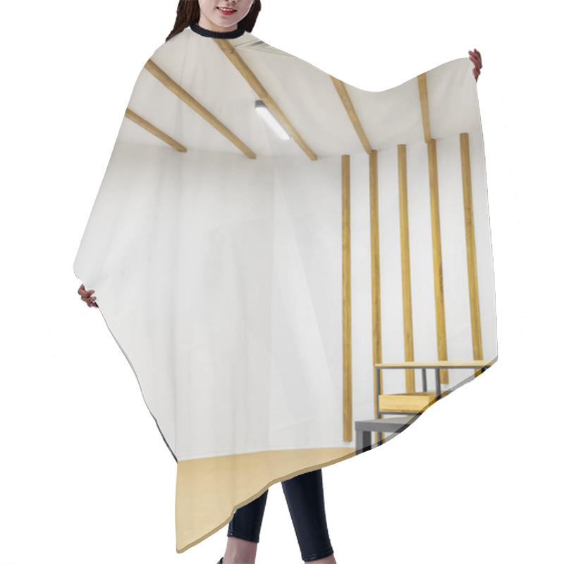 Personality  Wooden Table And Cozy Minimalistic Interior In Kindergarten Hair Cutting Cape