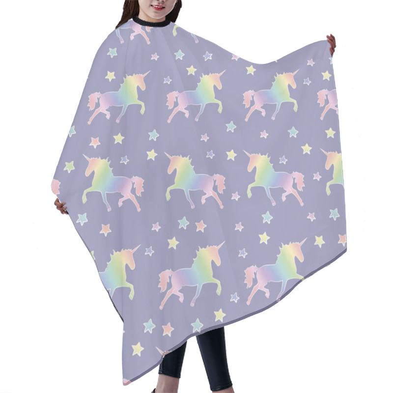 Personality  Unicorn Horse Magical Animal. Rainbow Seamless Pattern Hair Cutting Cape