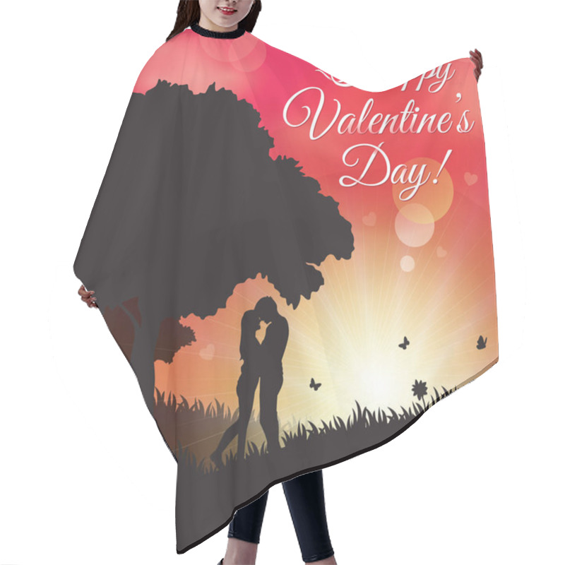 Personality  Couple On Valentines Day Hair Cutting Cape