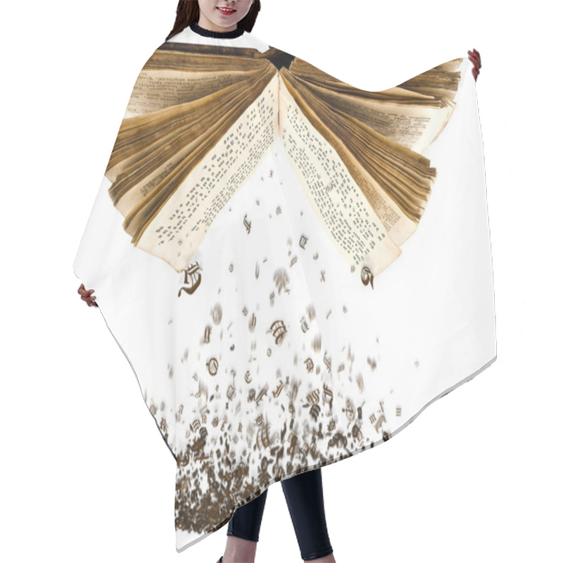 Personality  Open Book With Characters Hair Cutting Cape