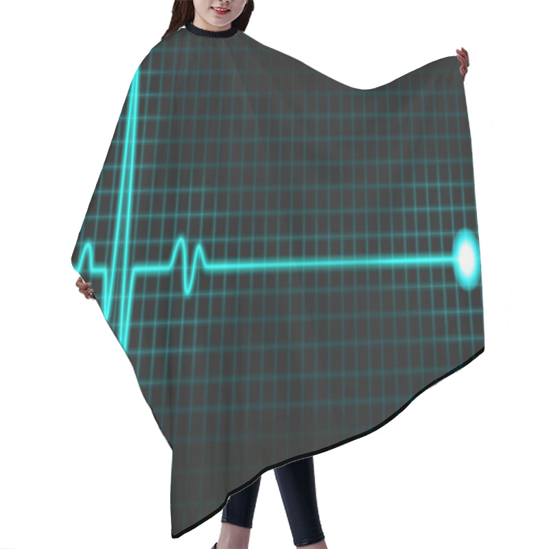 Personality  Green Pulse Graph On Black Screen Hair Cutting Cape