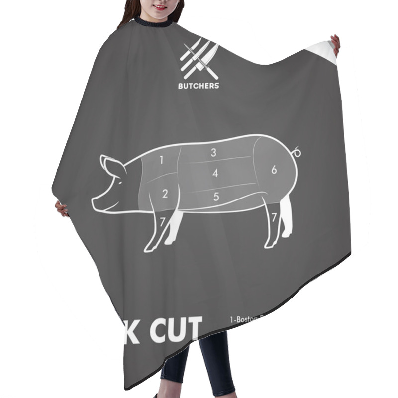 Personality  Simply Meat Cut Diagram Hair Cutting Cape