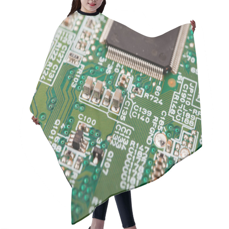 Personality  Circuit Board With Electronic Components Hair Cutting Cape