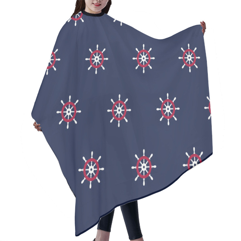 Personality  Steering Wheels On Navy Background Hair Cutting Cape