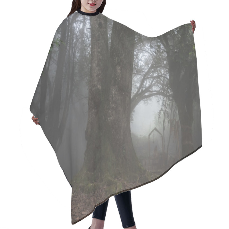 Personality  Foggy Day In Forest Hair Cutting Cape