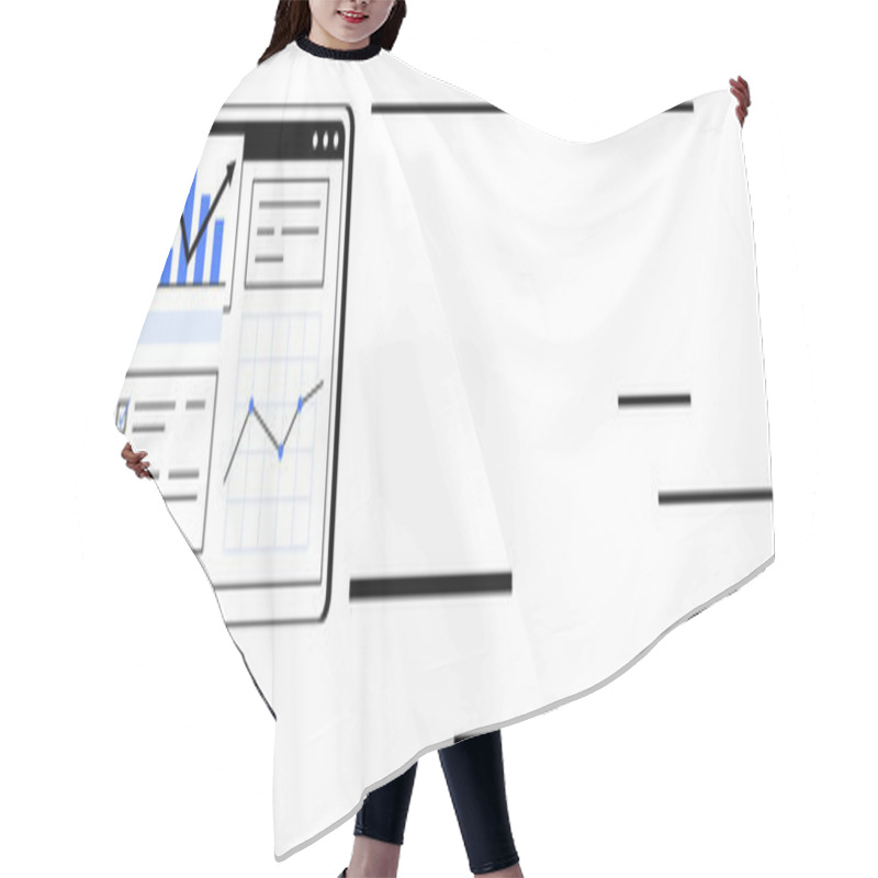 Personality  Computer Screen Displays Analytics Dashboard With Various Graphs Charts And Data. Ideal For Business Performance Financial Analysis Data Visualization Reporting And Decision-making Hair Cutting Cape