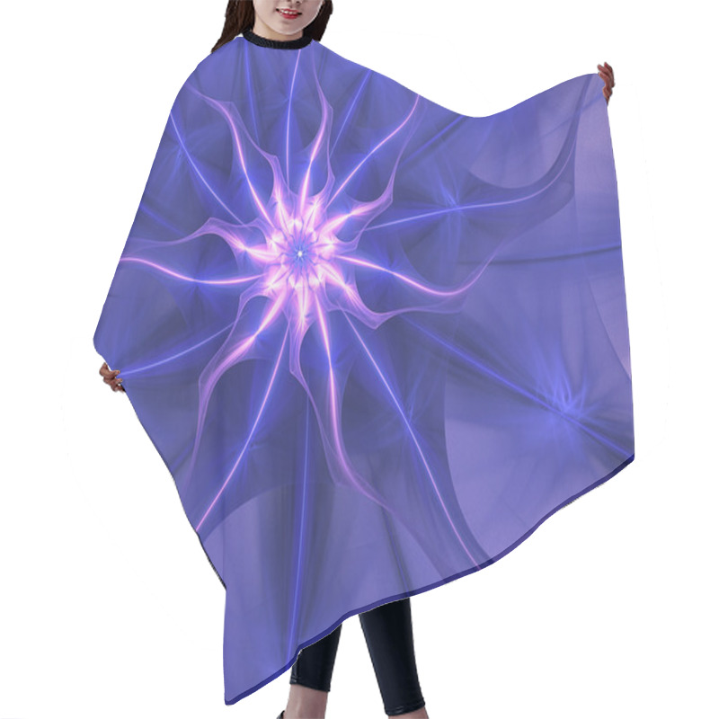 Personality  Abstract Fractal Flower, Energy . Graphic .  Purple , Blue Hair Cutting Cape