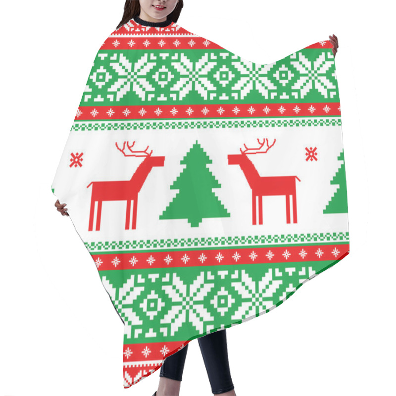 Personality  Christmas Knitted Background Hair Cutting Cape