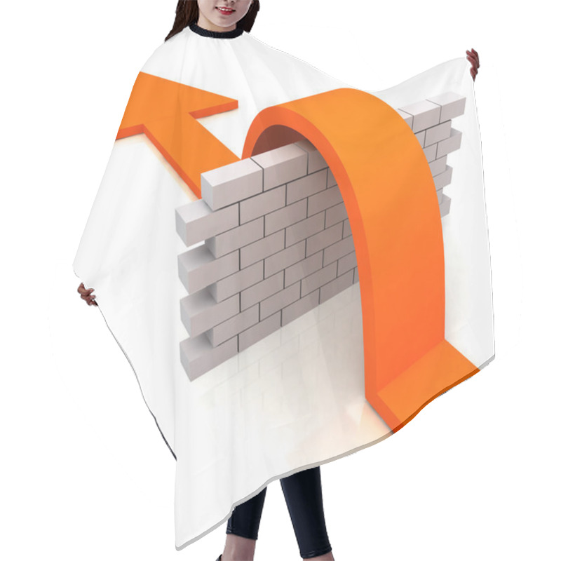 Personality  Orange Arrow Over Wall Means Overcome Obstacles Hair Cutting Cape