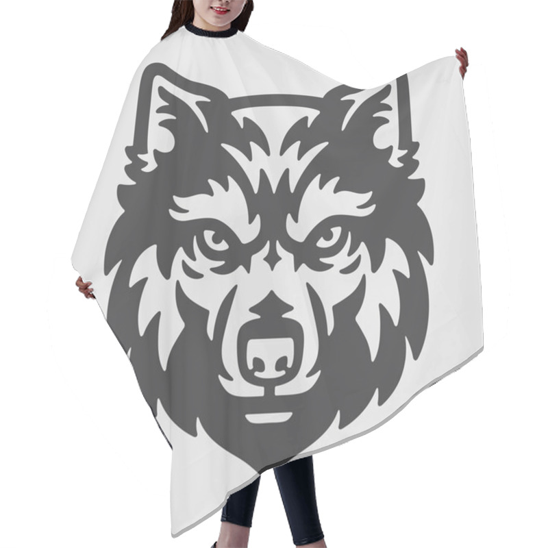 Personality  Wolf Head Logo Mascot Emblem Hair Cutting Cape